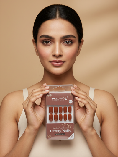 Delofil Professional Luxury Rust Brown Press-On Nails (N10)