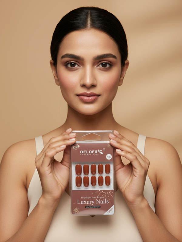 Delofil Professional Luxury Rust Brown Press-On Nails (N10)