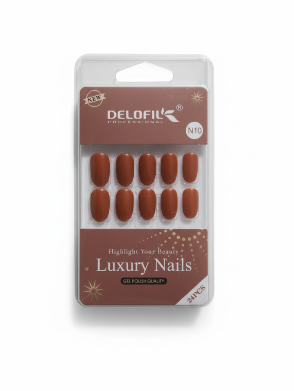 Delofil Professional Luxury Rust Brown Press-On Nails (N10)