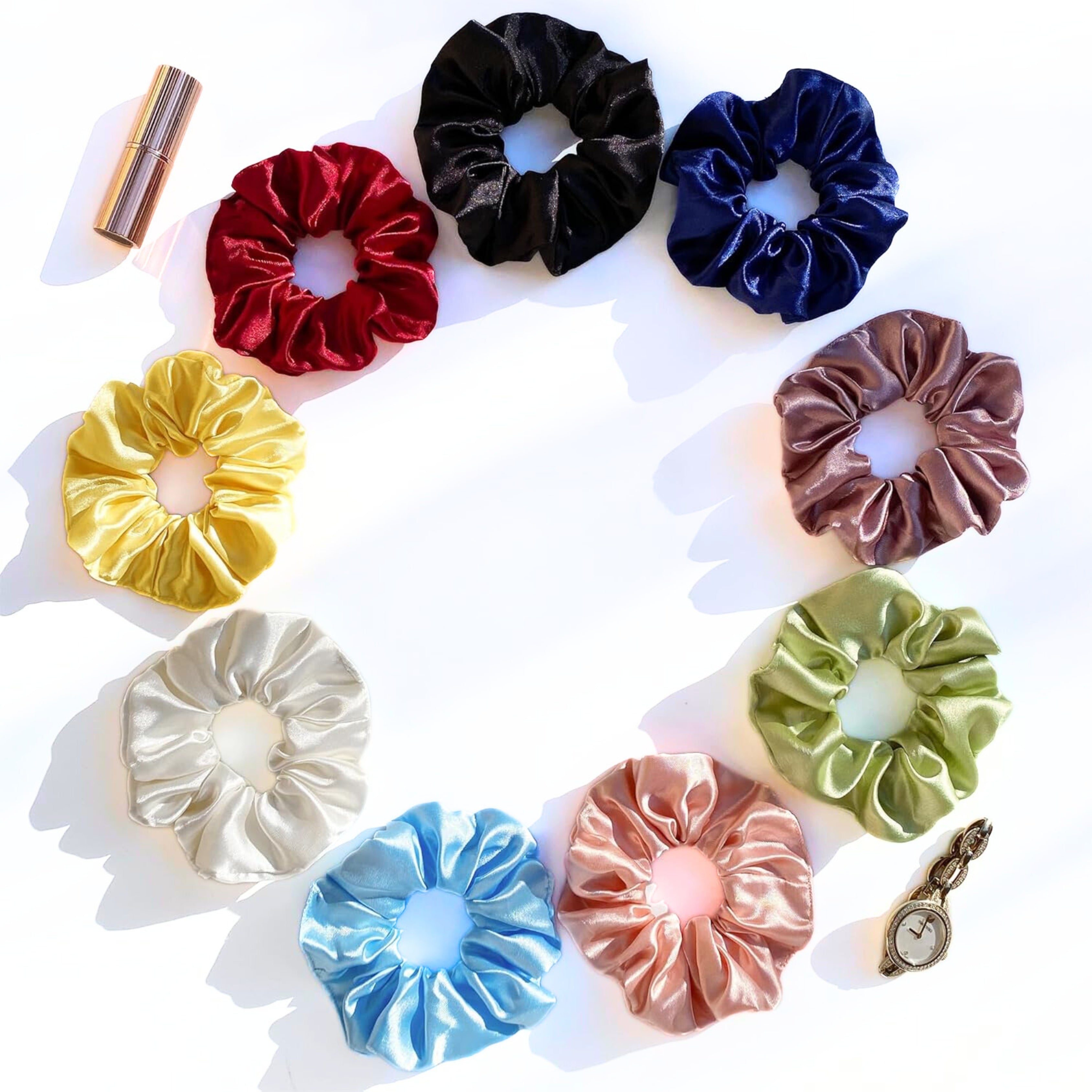 Kevish Premium Satin Scrunchies Set