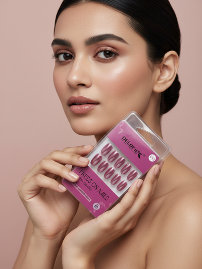 Delofil Professional Pink Chrome Press-On Nails (C13)