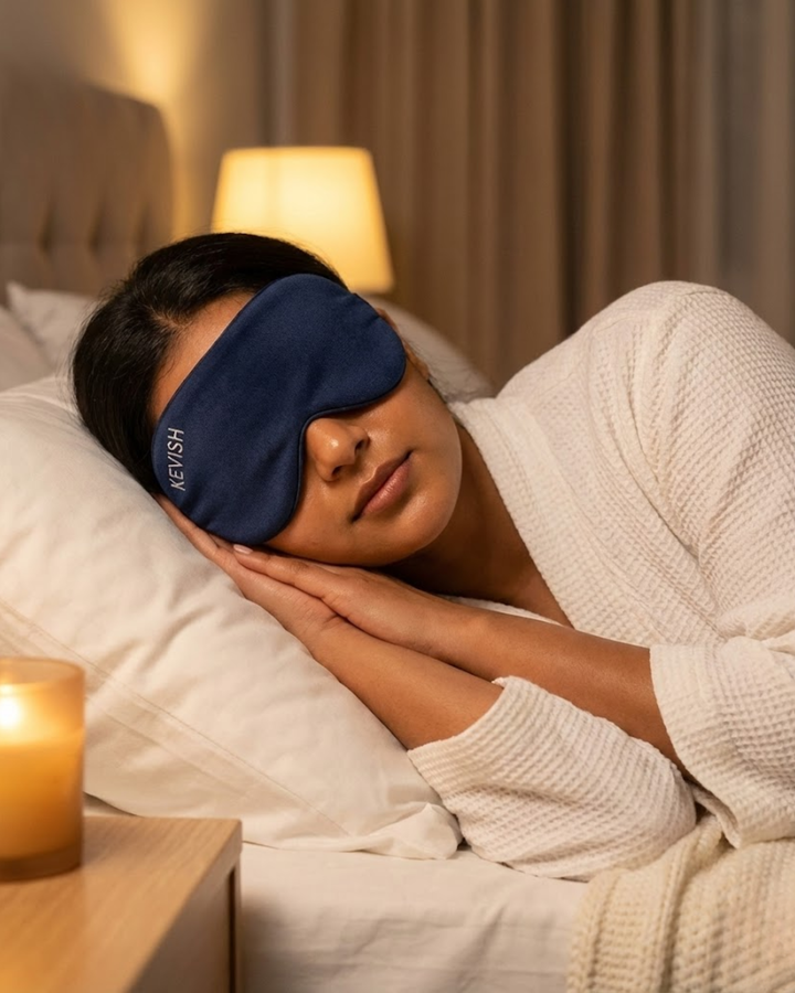 Kevish Sleep Eye Mask Navy Blue
