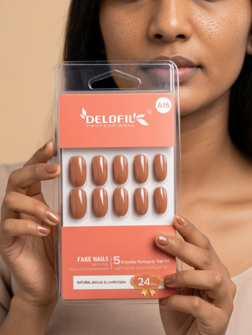 Delofil Professional Soft Peach Press-On Nails (A16)