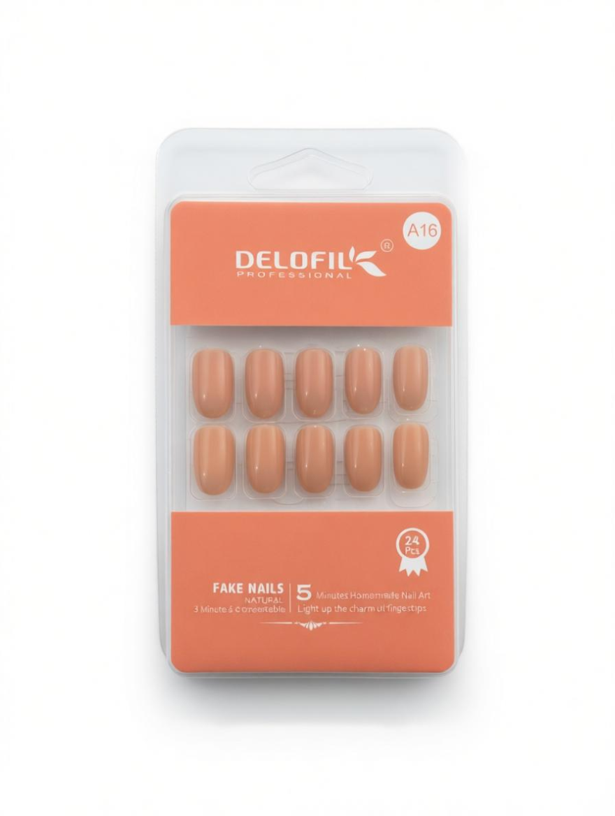 Delofil Professional Soft Peach Press-On Nails (A16)