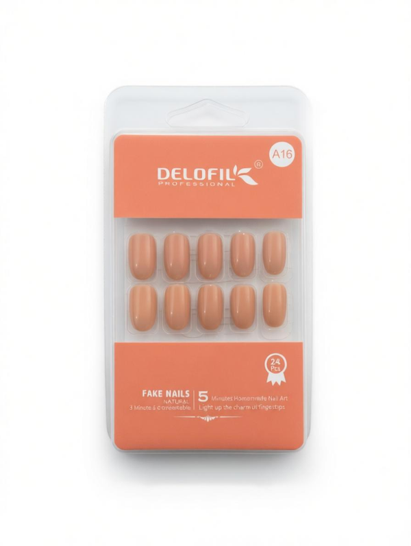 Delofil Professional Soft Peach Press-On Nails (A16)