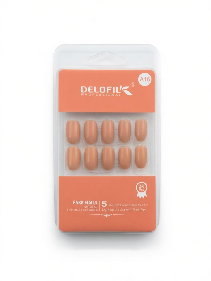 Delofil Professional Soft Peach Press-On Nails (A16)
