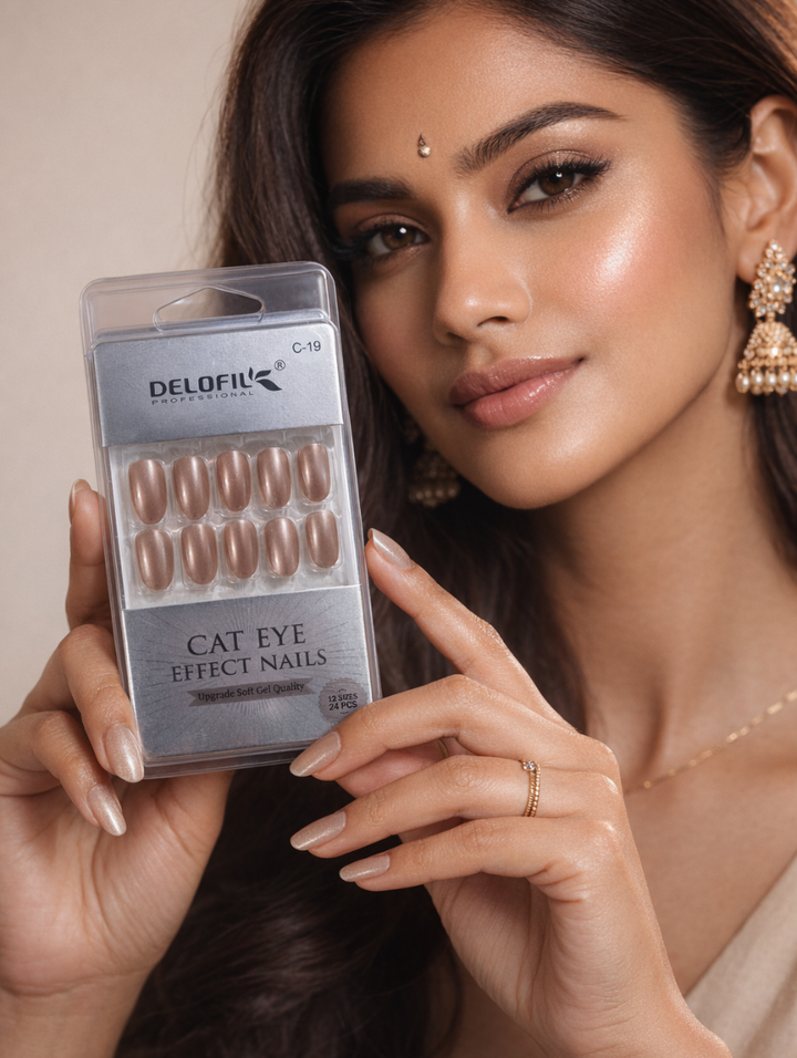 Delofil Professional Cat Eye Effect Press-On Nails (C-19)