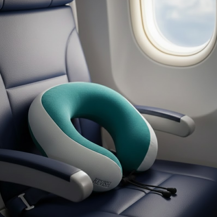 Travel Neck Pillow Teal & Grey