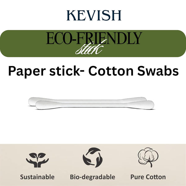 Cotton Buds with Paper Sticks (100 Stems, White)