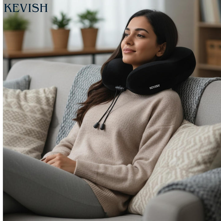 Travel Comfort Kit – Neck Support Pillow & Eye Mask Combo